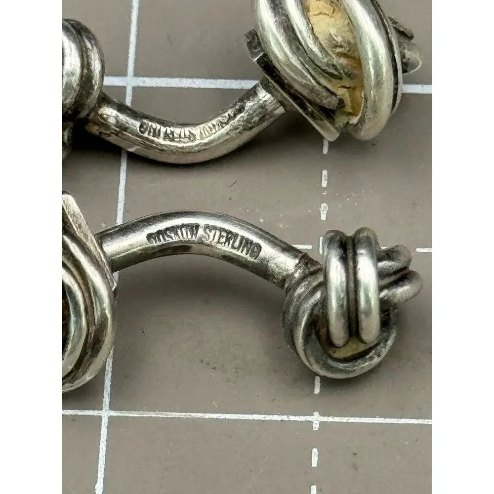 Lenore Doskow Love Knot Sterling Silver Cuff Links Original Box